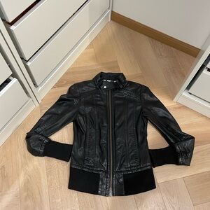 Mackage Black Leather Jacket Exclusively For Aritzia in Size XS